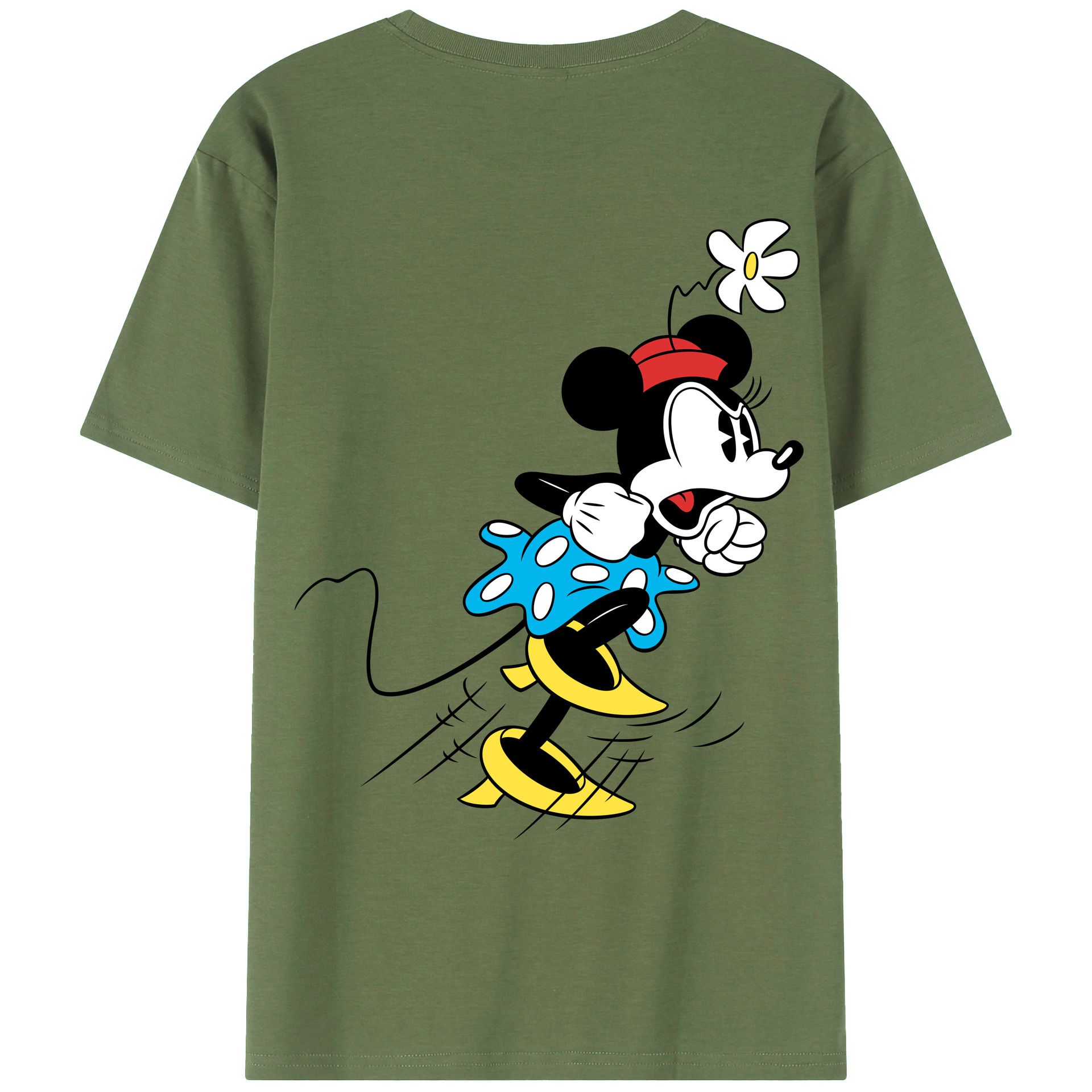 ミッキーマウス Mickey Mouse 綿100％ メンズ半袖Tシャツ（バックプリント） 通気性